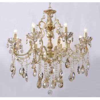 Zinc Alloy Frame,H40014-8 Glass and Crystal Chandelier