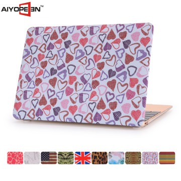 Hot sales New Arrival Covering Plastic Case for Macbook retina 12.1" Color Printing With Lovely Heart Design Case
