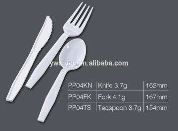 White Polypropylene Plastic Cutlery Sets Disposable Flatware Tableware pp
