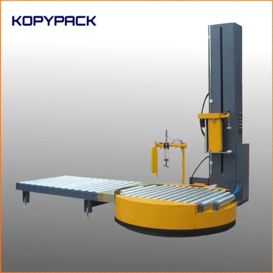 on-line automatic pallet pre-stretch wrapping machine