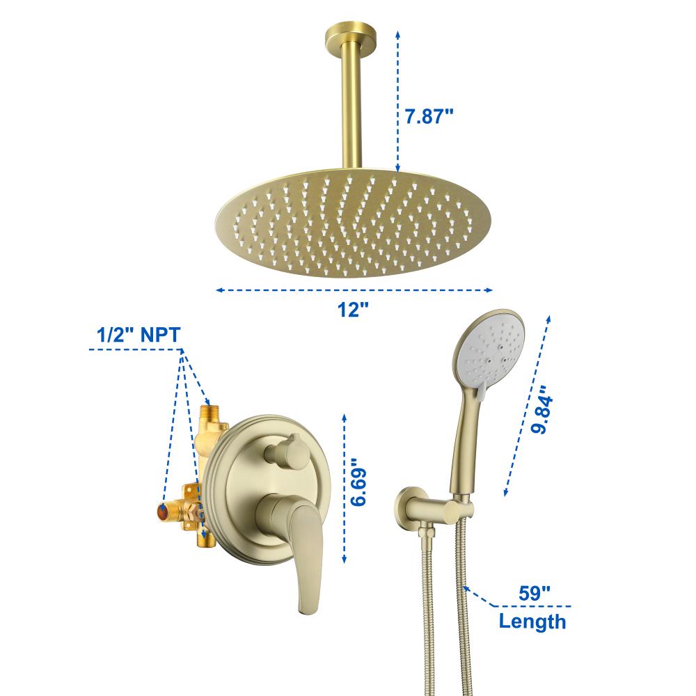 Ceiling shower system 88041bg 12 6