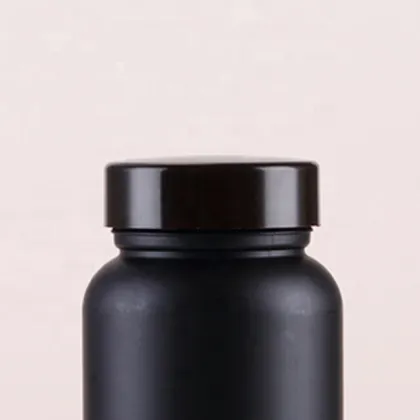 200CC Health Capsules Pharmaceutical Plastic Black Bottle HDPE