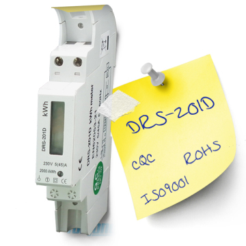 17.5mm width single phase energy meter with lcd display for residential power meter