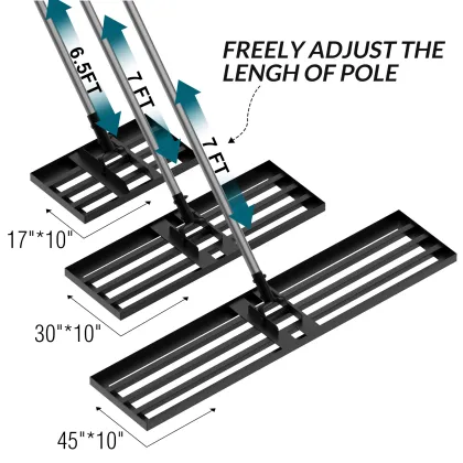 7ft Aluminum Heavy Duty Landscape Rake Handle with Ground Plate
