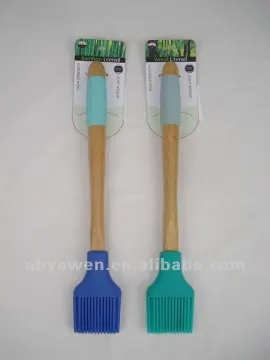 silicone brush with wooden handle