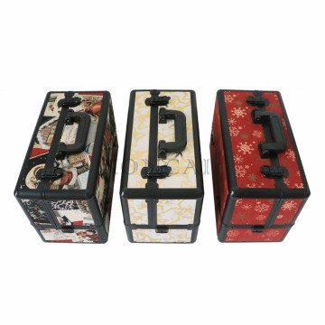 Portable Beauty Box Makeup Case Travel Cosmetic Bag with layer Tray inside