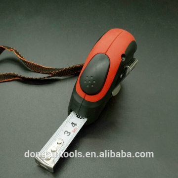 Rubber covered and plastic material adjustable steel measuring tape