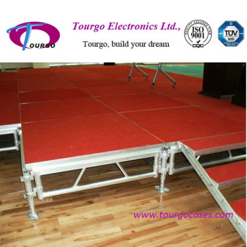 Aluminum Stage with Black/Red Carpet Platform--Tourgo