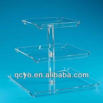 3 tiers retangle acrylic cake display cabinet