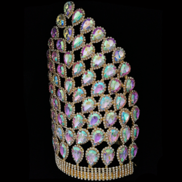 12 pulgadas de gran desfile de diamantes de imitación tiara corona