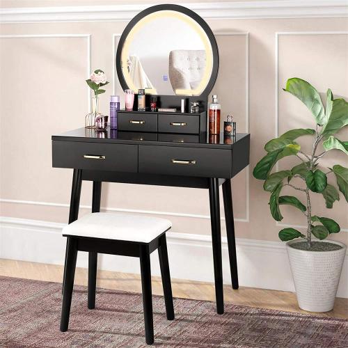 Makeup Vanity Dressing Table with Touch Screen Mirror