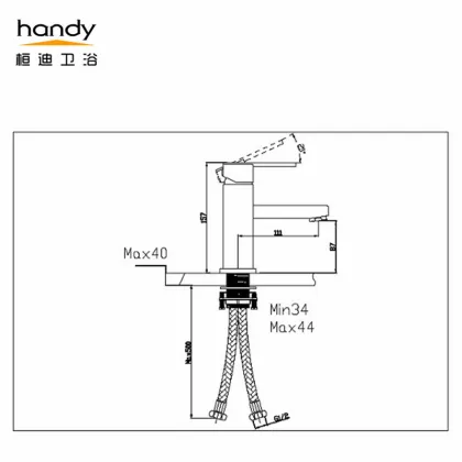Modern square wash basin hot and cold faucet