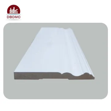 White coated solid wood skirting, cheap but good quality hardwood moulding / baseboard