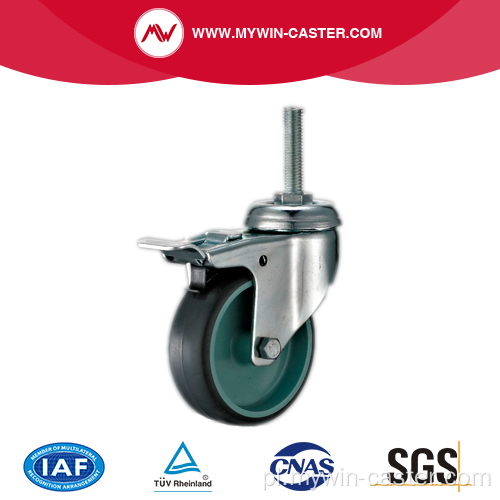 Trzpień gwintowany, obrotowy, z hamulcem, szary Tpr Industrial Caster