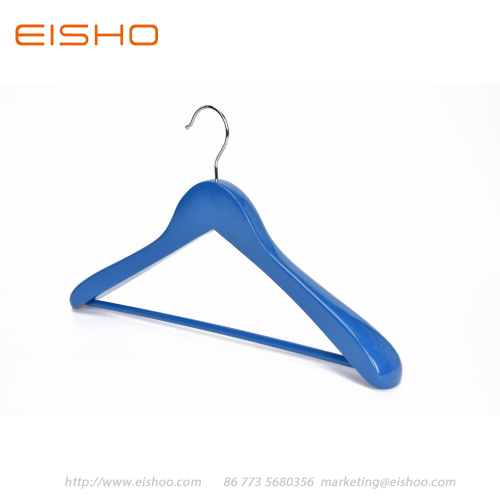 EISHO Large Blue Wood Suit Coat Hanger