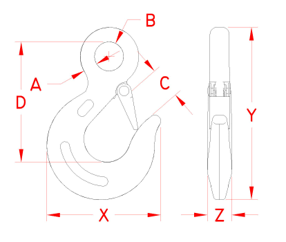 Eye Slip Hook Drawing