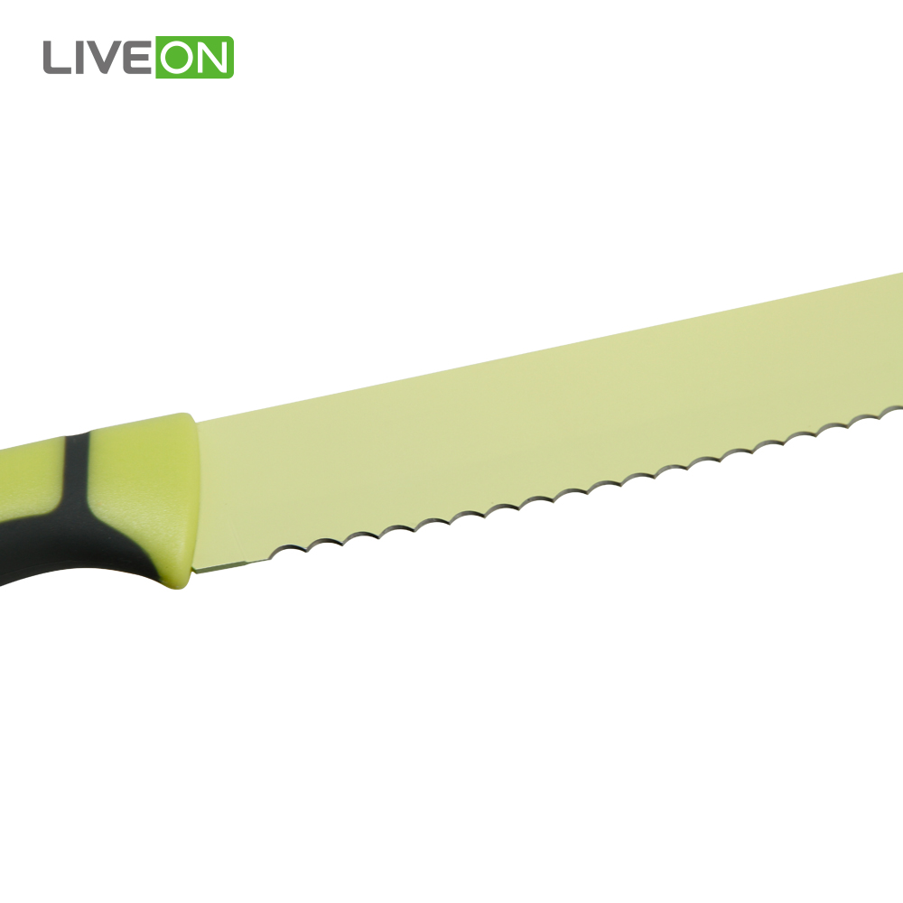 Conjunto de facas verdes antiaderente