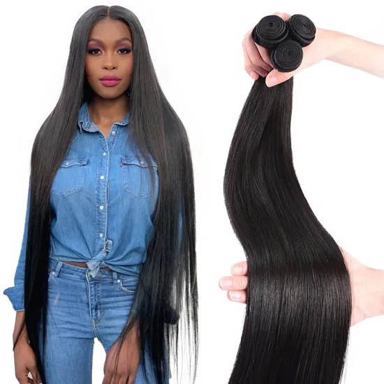 Raw Brazilian Virgin Human Hair Products Cheap Long 40 Inch Straight Cuticle Aligned Human Hair Bundles Natural Hair Extension