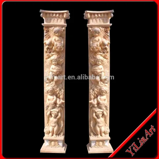Hand Carved Marble Gate Pillar Design For Sale