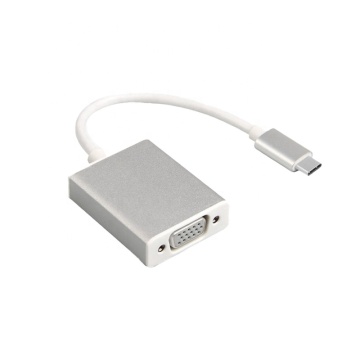Aluminium 1080P USB 3.1 Type-C to VGA Adapter for Monitor & Projector