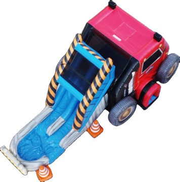 Unique 5-in-1 Inflatable Truck Combo with Dual Lane Slides for Wet/Dry Bounce and Slide - Outdoor Use