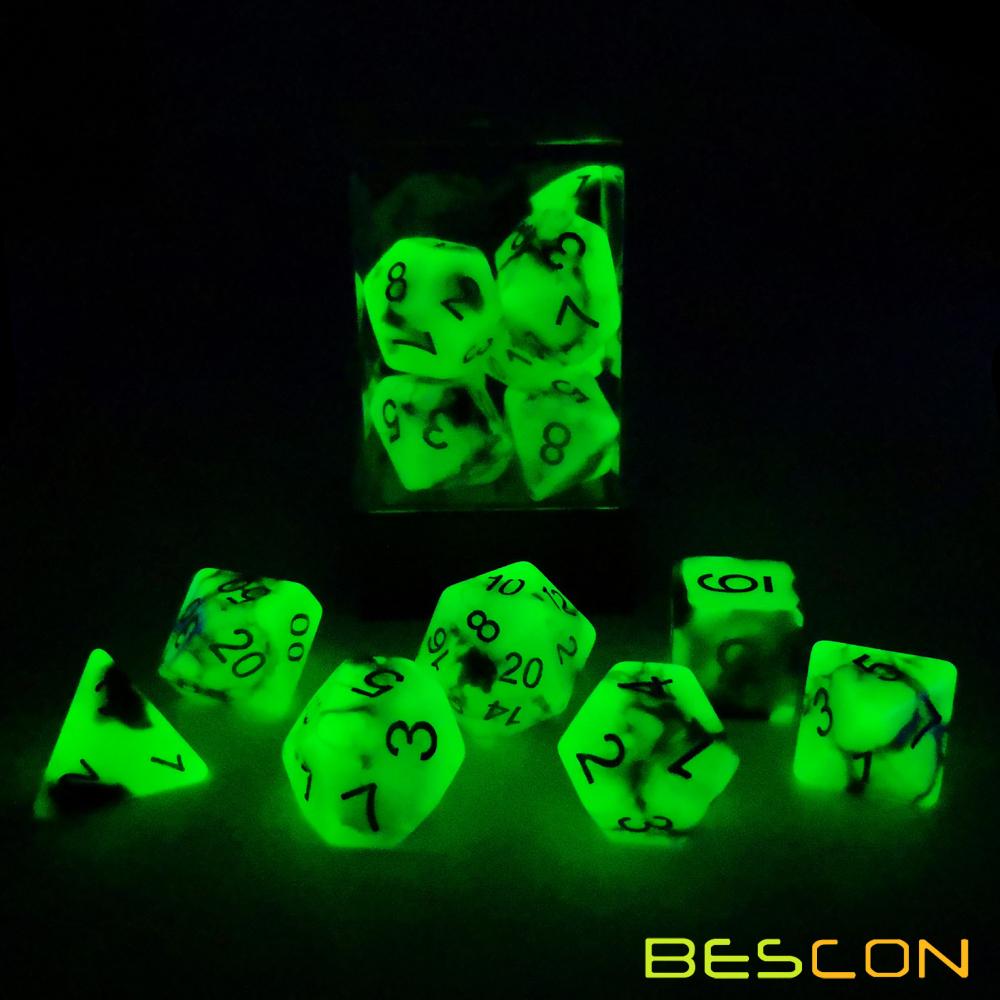 Spooky Rock Glowing Role Playing Dice Set 6