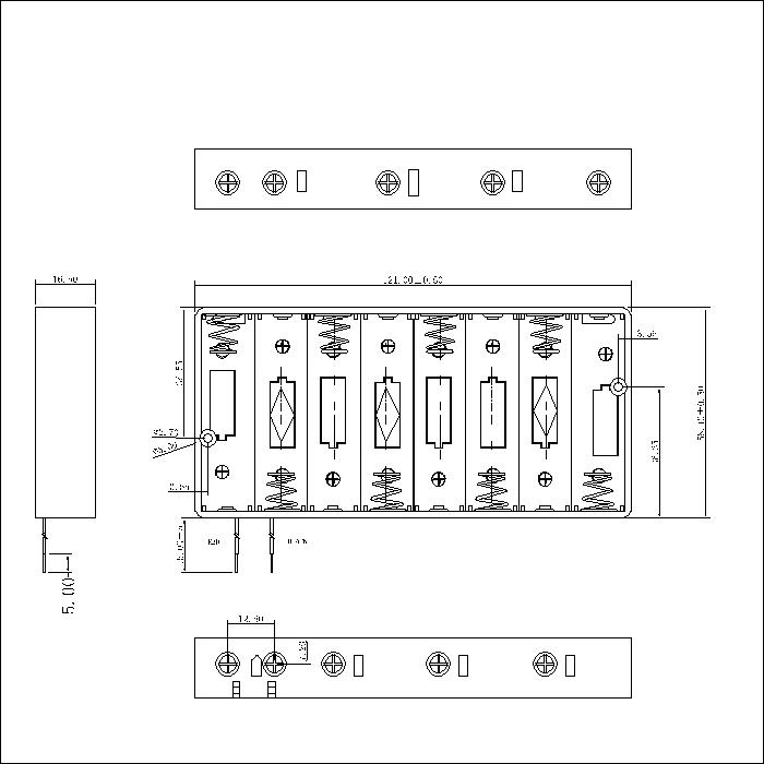 8 AA Battery Holder Box Case με καλωδιακές αγωγές