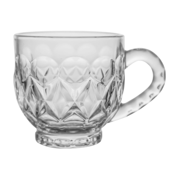 Wholesale Custom Logo Transparent Glass Tea Coffee Cup with Handle