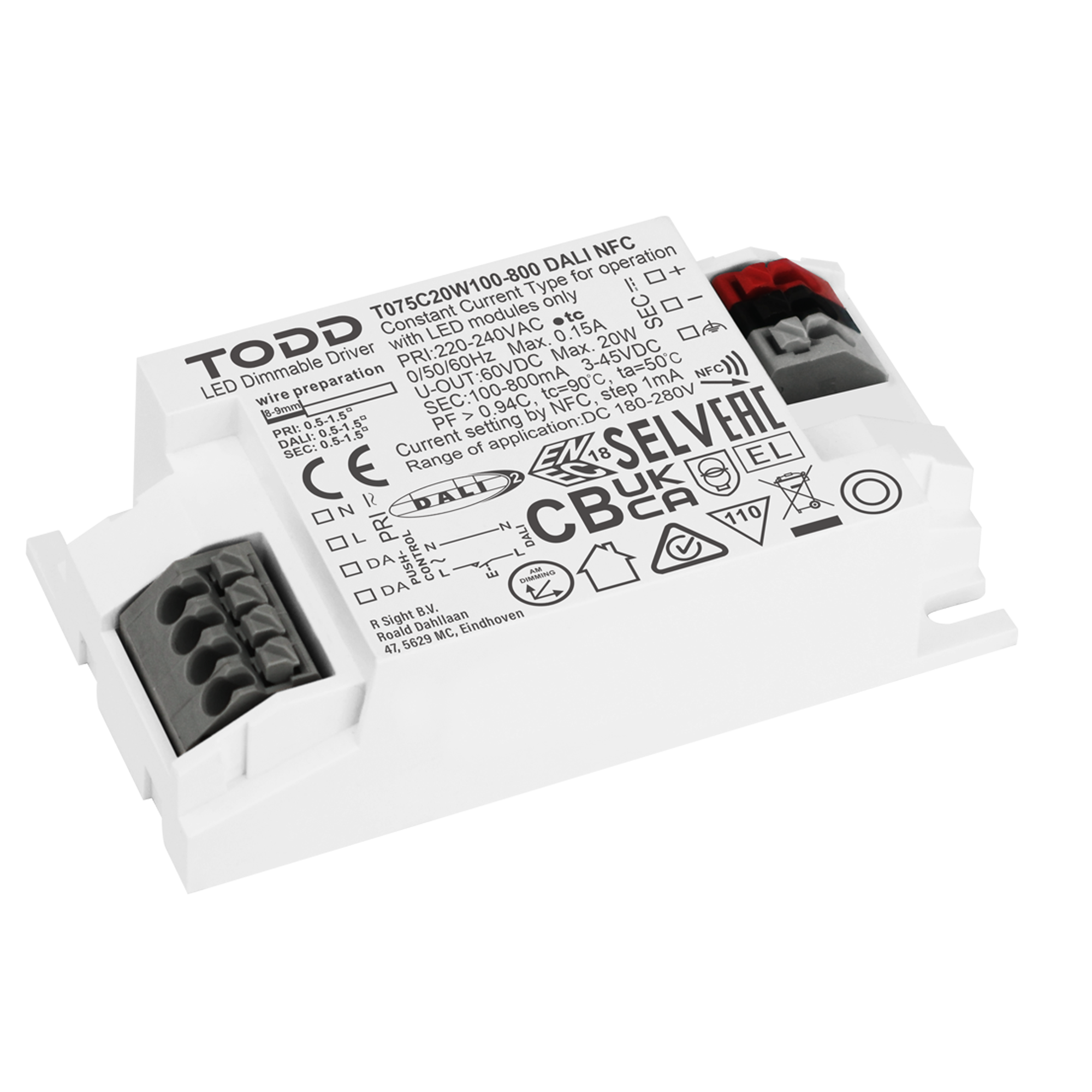 Led Driver Dali Nfc 100-800ma 20w, High Quality Led Driver Dali Nfc 100 ...