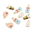 100Pcs/Lot Drink Bottle Charms Kawaii Enamel Drink Bottle Cendants 3D Enamel Drink Charm Pendants Κοσμήματα Κάνοντας ευρήματα