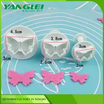Plastic fondant roller Buttyfly shaped plunger cutter