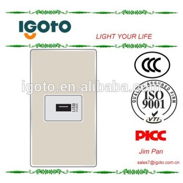 America style 1gang america USB 1A 5V charger socket alluminum frame