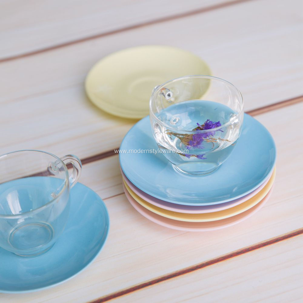 Tea Cup And Saucer Glass Tea Cup