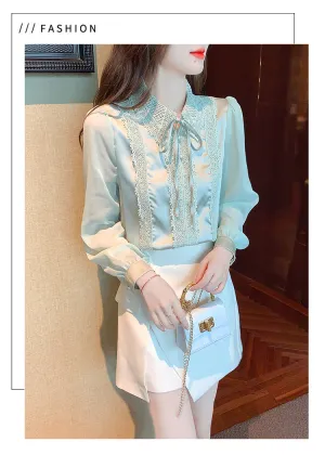 Women's Chiffon Shirt Lace French Niche Top