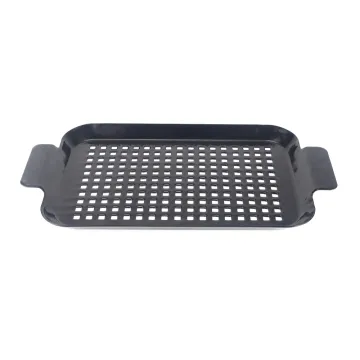 Non-Stick Grill Multi-Function Roasting Pan, BBQ Grilling Topper, Basket Tray: Perfect Cooking Accessory for Outdoor and Indoor Meals
