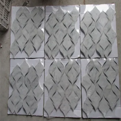 White Marble Leaf Mosaic Backgrounds