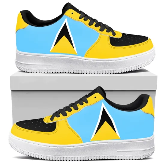 Customized Drop Shipping Saint Lucia Flags Men's Running Shoes – Thick Sole Air Cushion Sneakers