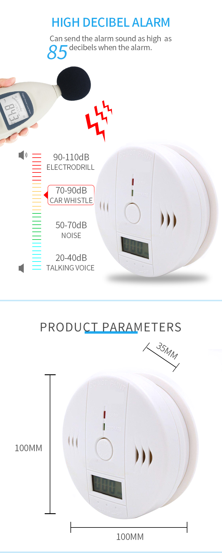 carbon monoxide detector RCC426B details