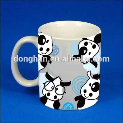 cute ceramic milk mug with cow decal