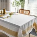 Faux Linen Wrinkle Resistant Tablecloth for Rectangle Tables