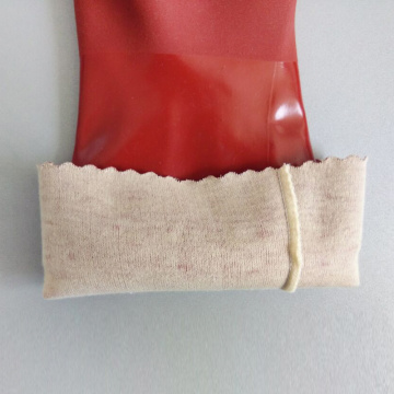 PVC rojo oscuro acabado arenoso guantes a prueba de agua protectores