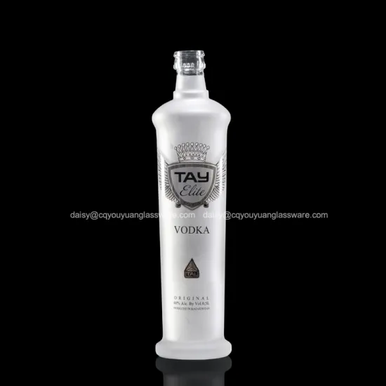 Cheap frosting whiskey vodka glass bottle printed 500ml