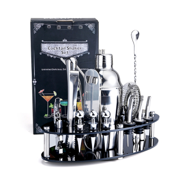 Complete Mixology Bartender Kit: 20 Pc Cocktail Shaker Set with Acrylic Stand
