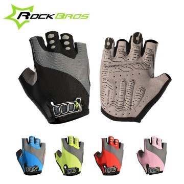 ROCKBROS Fashion Cycling Mens Women's Gel Pad Half Finger Gloves Bike Bicycle Cycle Non-Slip Breathable Gloves, 5Color