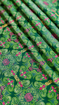 Grassland Post Road Gambiered Silk Fabric