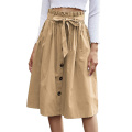 Women's Polka Dot Midi Skirts Casual with Pockets