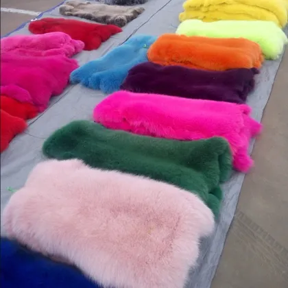 China supplier fox fur plate dyed color fox skin wholesale fox fur