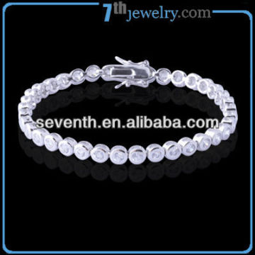 High Quality Unique Multi 3mm CZ Diamond 925 Zircon Sterling Silver Charm Tennis Bracelet