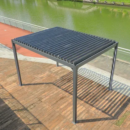 Waterproof Aluminum Gazebo with Louvres and Remote Control Pergola for Patio and Garden