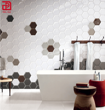 Brazilian Special Design Hexagon White Ceramic Tile 230x200mm